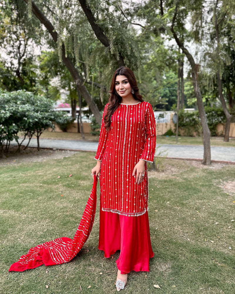 Hania Amir Pure Chiffon Perl Embroidery CS-4004